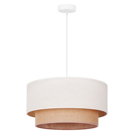 Duolla - Pendel BOHO 1xE27/40W/230V diameter 45 cm cremefarvet/brun