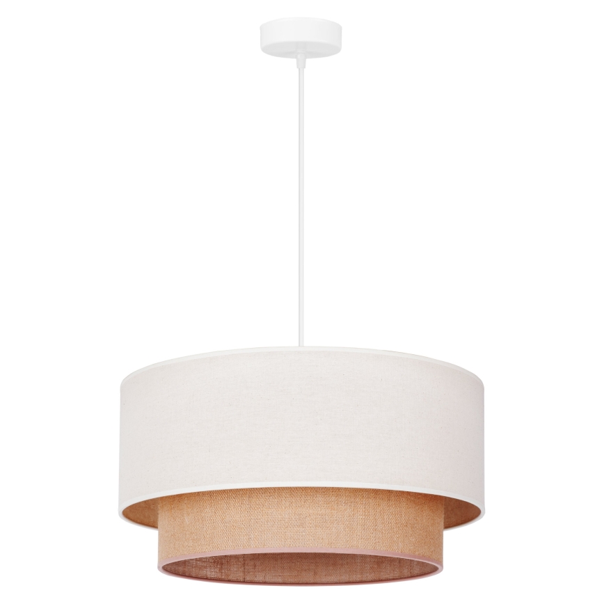 Duolla - Pendel BOHO 1xE27/40W/230V diameter 45 cm cremefarvet/brun