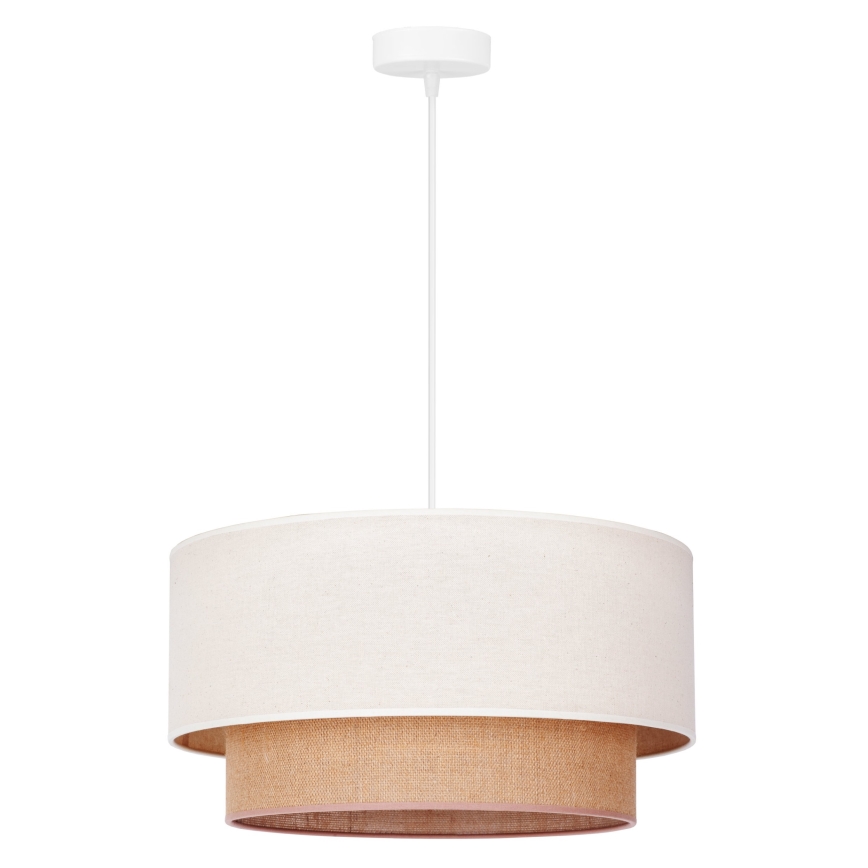 Duolla - Pendel BOHO 1xE27/40W/230V diameter 45 cm cremefarvet/brun