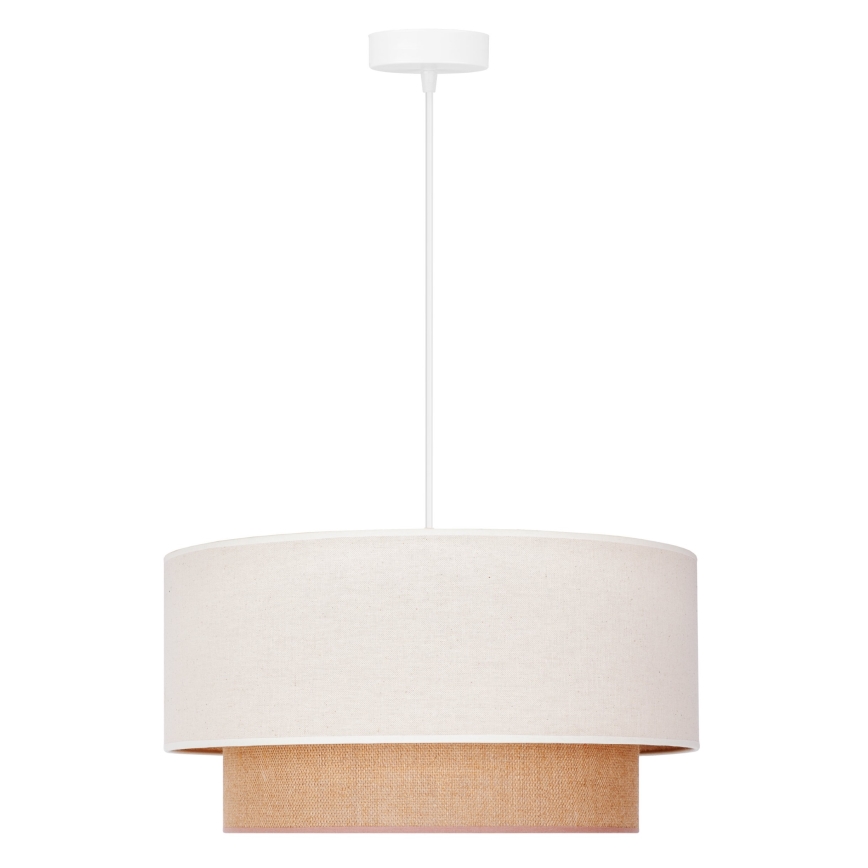 Duolla - Pendel BOHO 1xE27/40W/230V diameter 45 cm cremefarvet/brun