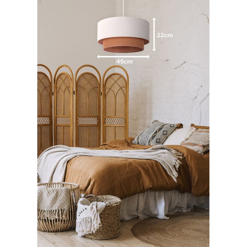Duolla - Pendel BOHO 1xE27/40W/230V diameter 45 cm cremefarvet/brun