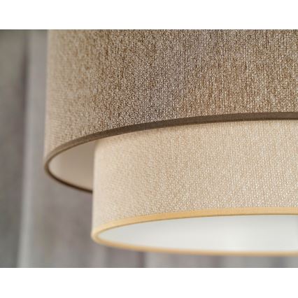 Duolla - Pendel BOHO ECO RECYCLING 1xE27/15W/230V diameter 45 cm brun/cremefarvet
