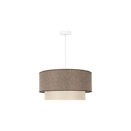 Duolla - Pendel BOHO ECO RECYCLING 1xE27/15W/230V diameter 45 cm brun/cremefarvet