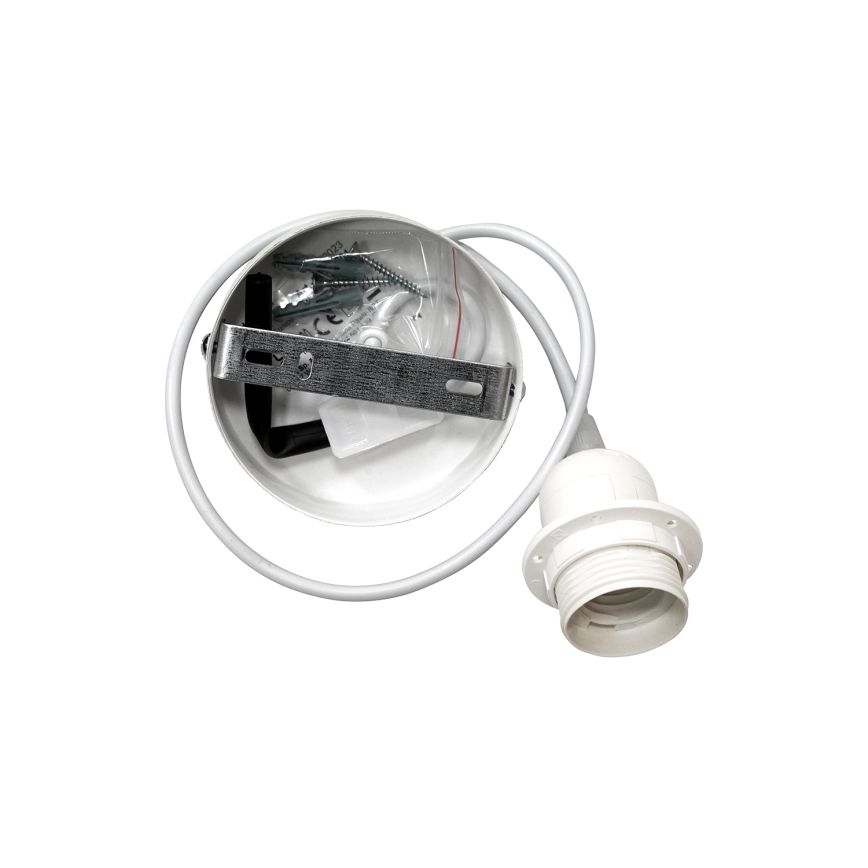 Duolla - Pendel BOHO ECO RECYCLING 1xE27/15W/230V diameter 45 cm brun/cremefarvet