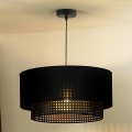 Duolla - Pendel BOHO RATTAN 1xE27/15W/230V diameter 45 cm sort