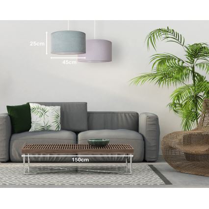 Duolla - Pendel BRISTOL 1xE27/15W/230V diameter 45 cm grøn/hvid