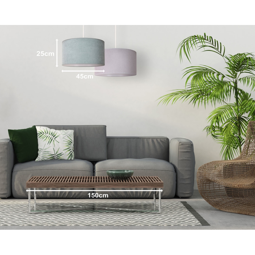 Duolla - Pendel BRISTOL 1xE27/15W/230V diameter 45 cm grøn/hvid