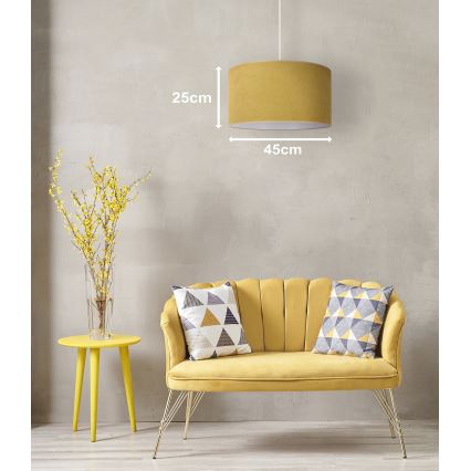 Duolla - Pendel BRISTOL 1xE27/15W/230V diameter 45 cm gul/hvid