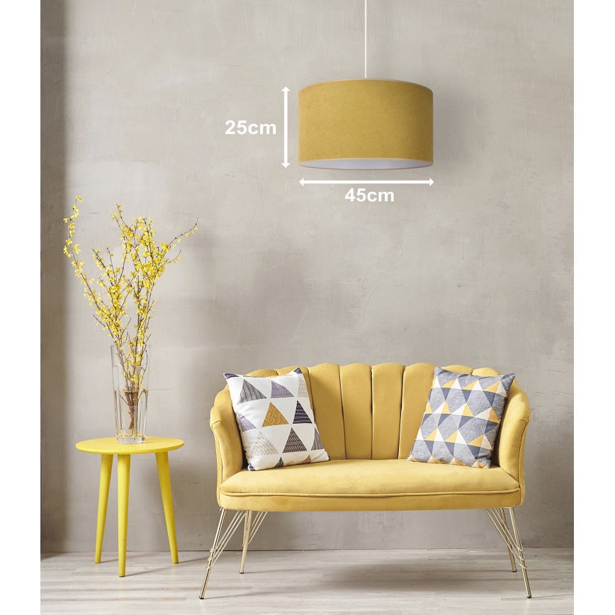 Duolla - Pendel BRISTOL 1xE27/15W/230V diameter 45 cm gul/hvid