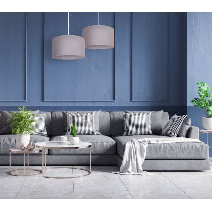 Duolla - Pendel BRISTOL 1xE27/40W/230V diameter 45 cm grå