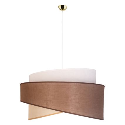 Duolla - Pendel BROOKLYN 1xE27/40W/230V diameter 50 cm brun/beige/hvid
