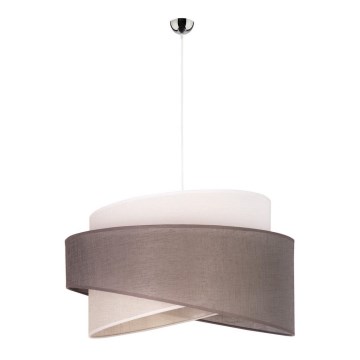 Duolla - Pendel BROOKLYN 1xE27/40W/230V diameter 50 cm grå/beige/hvid