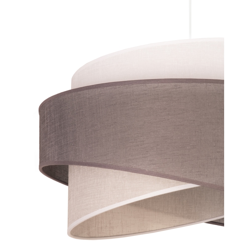 Duolla - Pendel BROOKLYN 1xE27/40W/230V diameter 50 cm grå/beige/hvid