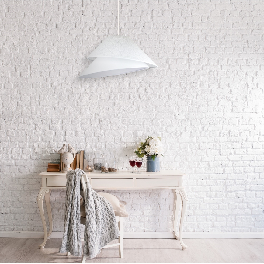 Duolla - Pendel COCO 1xE27/40W/230V diameter 50 cm hvid