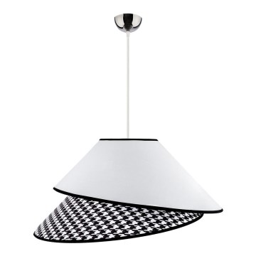 Duolla - Pendel COCO 1xE27/40W/230V diameter 50 cm hvid/sort