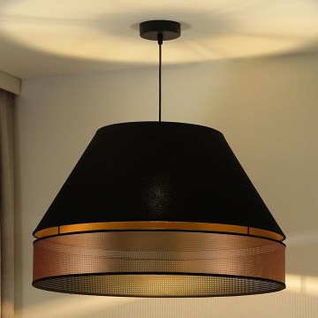 Duolla - Pendel COPPER SHINY 1xE27/15W/230V diameter 60 cm sort/kobber