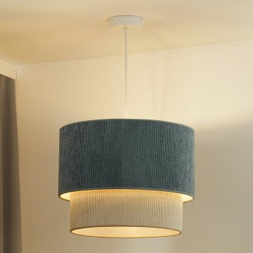 Duolla - Pendel CORDUROY 1xE27/15W/230V diameter 40 cm blå/beige