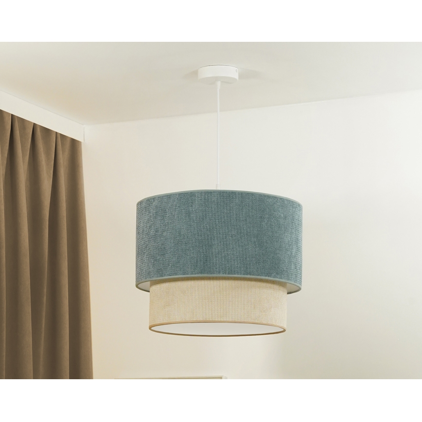 Duolla - Pendel CORDUROY 1xE27/15W/230V diameter 40 cm blå/beige