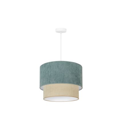 Duolla - Pendel CORDUROY 1xE27/15W/230V diameter 40 cm blå/beige