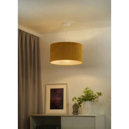 Duolla - Pendel CORDUROY 1xE27/15W/230V diameter 40 cm gul