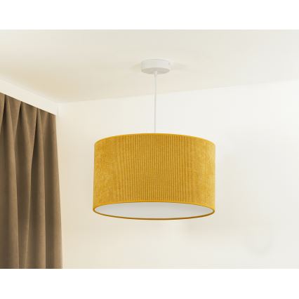 Duolla - Pendel CORDUROY 1xE27/15W/230V diameter 40 cm gul