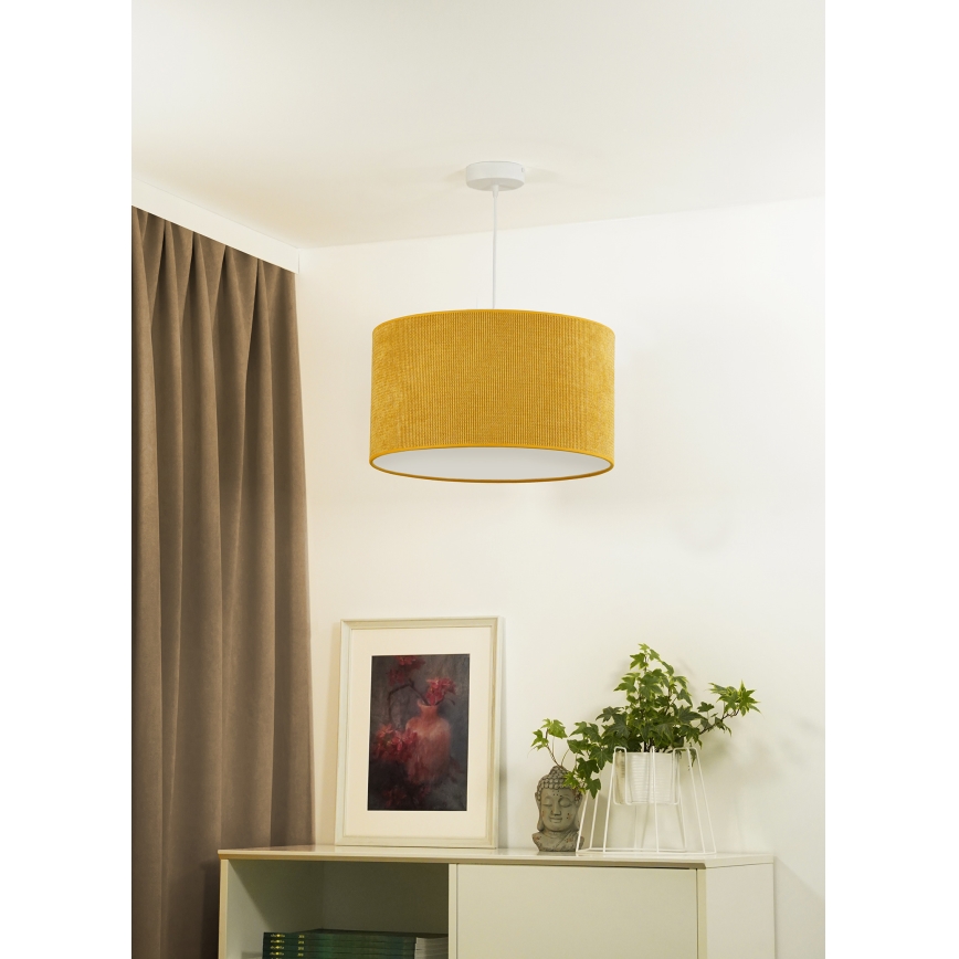 Duolla - Pendel CORDUROY 1xE27/15W/230V diameter 40 cm gul