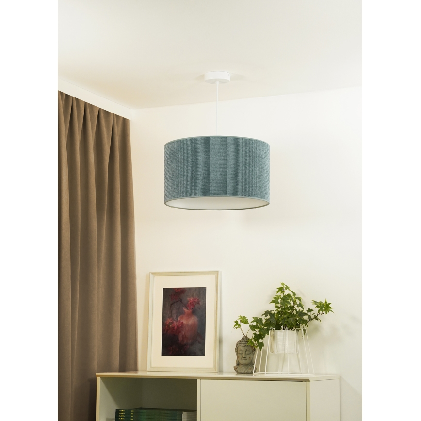 Duolla - Pendel CORDUROY 1xE27/15W/230V diameter 40 cm lyseblå