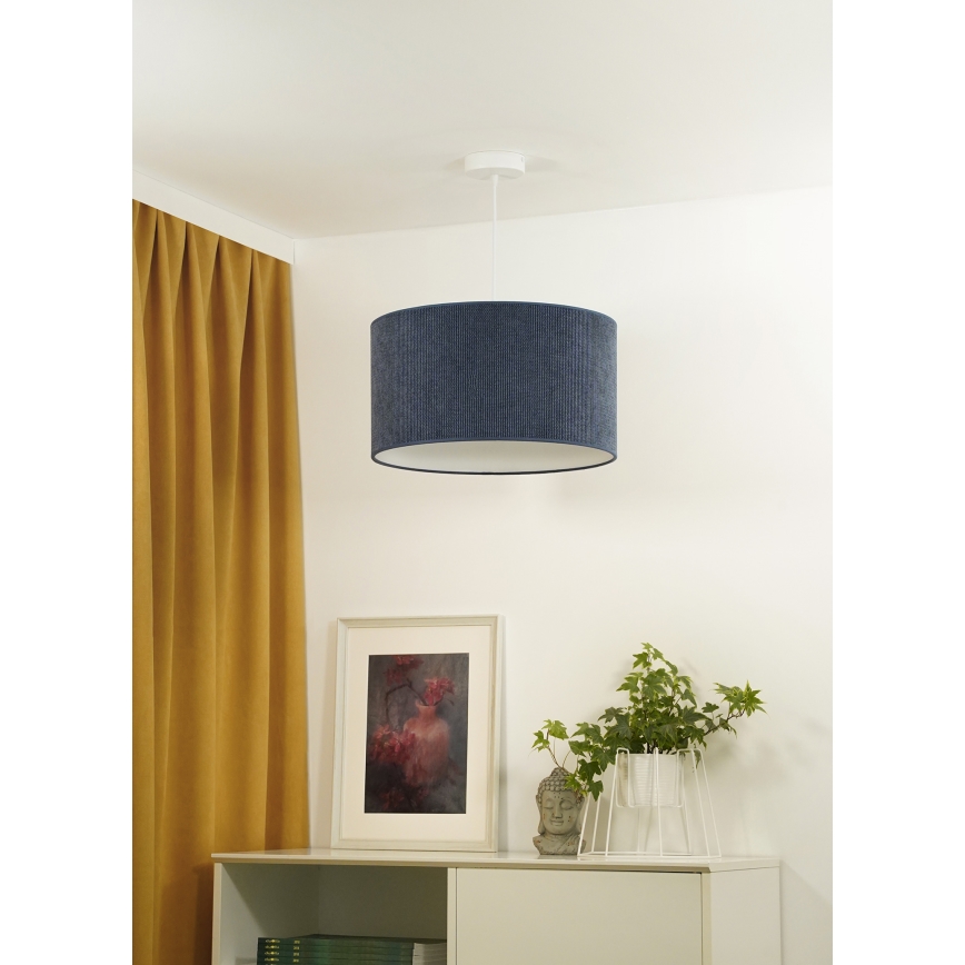 Duolla - Pendel CORDUROY 1xE27/15W/230V diameter 40 cm mørkeblå