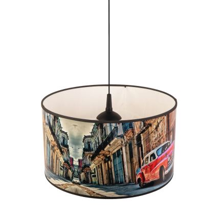 Duolla - Pendel CUBA RØD 1xE27/15W/230V diameter 35 cm