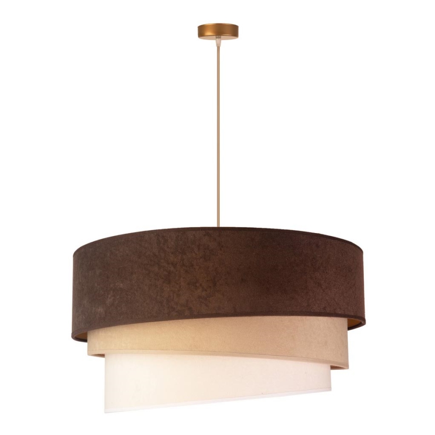 Duolla - Pendel DEVON 1xE27/40W/230V diameter 45 cm brun/beige