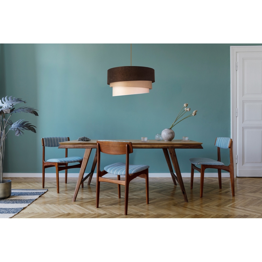 Duolla - Pendel DEVON 1xE27/40W/230V diameter 45 cm brun/beige