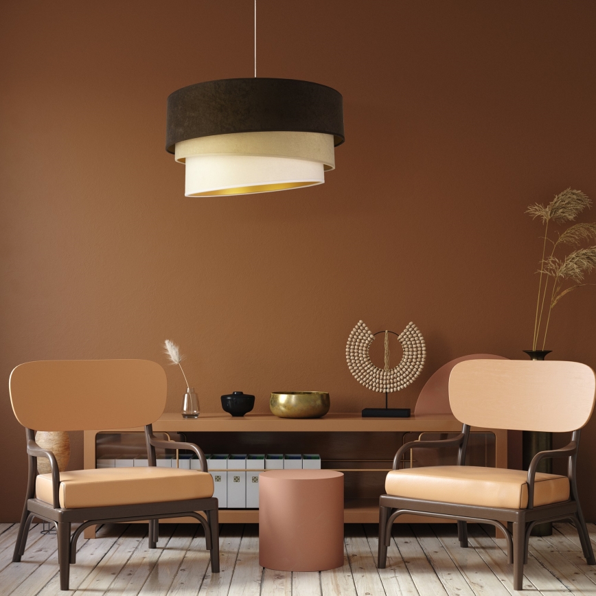 Duolla - Pendel DEVON 1xE27/40W/230V diameter 45 cm brun/beige