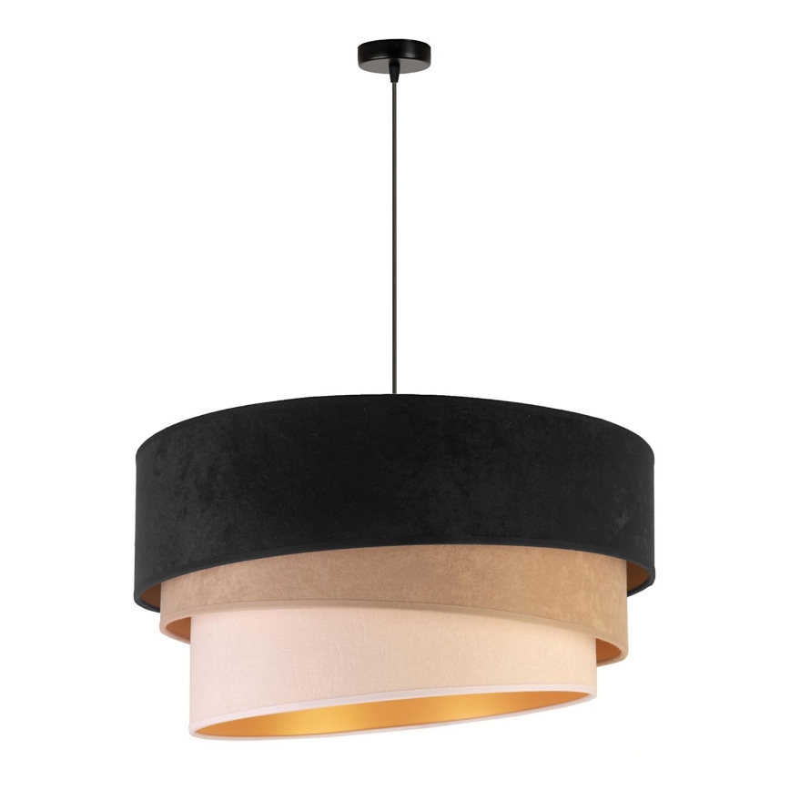 Duolla - Pendel DEVON 1xE27/40W/230V diameter 45 cm sort/beige