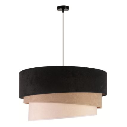 Duolla - Pendel DEVON 1xE27/40W/230V diameter 45 cm sort/beige