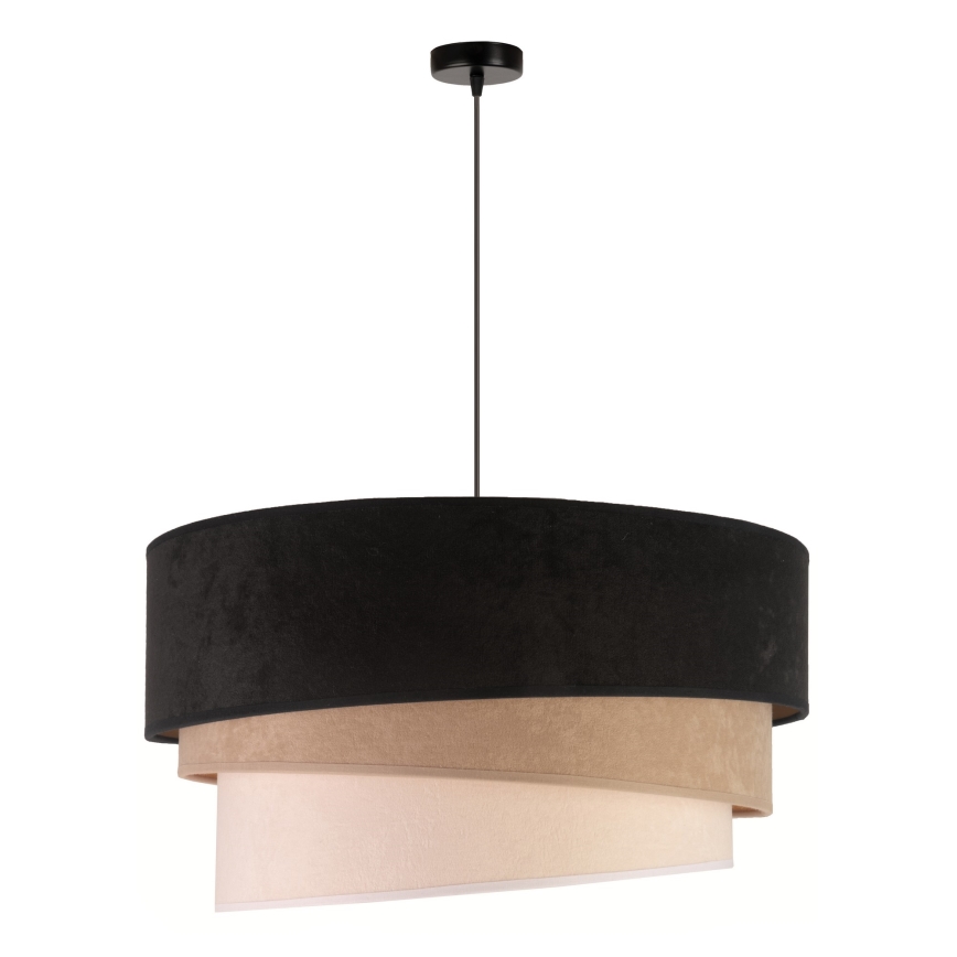 Duolla - Pendel DEVON 1xE27/40W/230V diameter 45 cm sort/beige