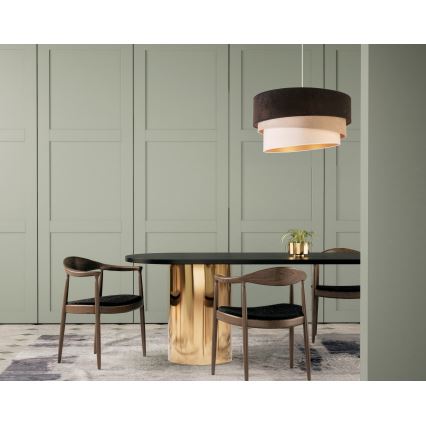 Duolla - Pendel DEVON 1xE27/40W/230V diameter 45 cm sort/beige