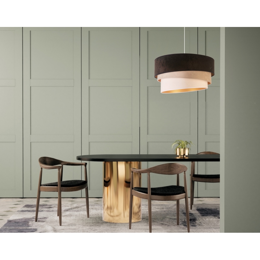 Duolla - Pendel DEVON 1xE27/40W/230V diameter 45 cm sort/beige