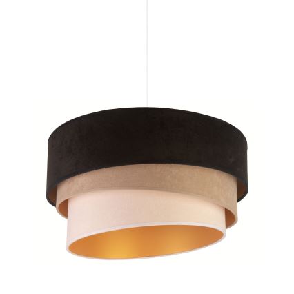 Duolla - Pendel DEVON 1xE27/40W/230V diameter 45 cm sort/beige