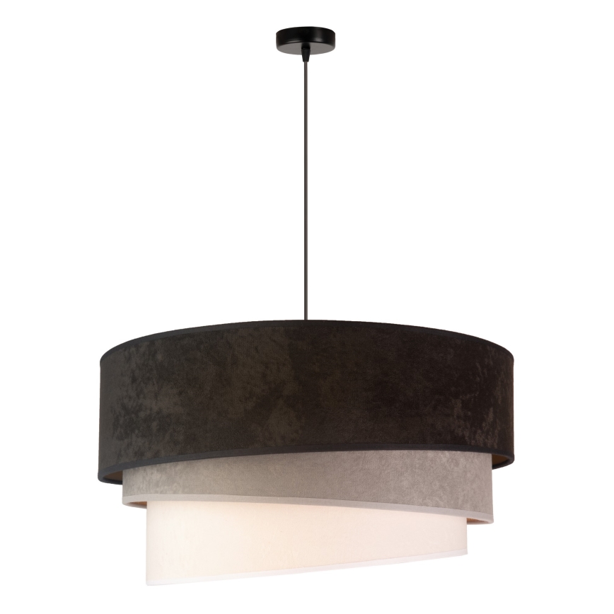 Duolla - Pendel DEVON 1xE27/40W/230V diameter 45 cm sort/grå/beige