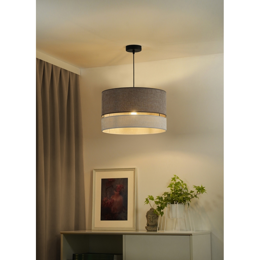 Duolla - Pendel DOUBLE 1xE27/15W/230V diameter 40 cm brun/grå