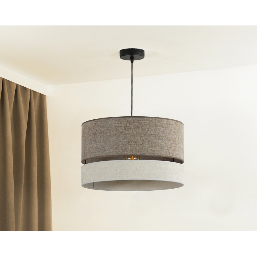 Duolla - Pendel DOUBLE 1xE27/15W/230V diameter 40 cm brun/grå