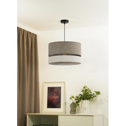 Duolla - Pendel DOUBLE 1xE27/15W/230V diameter 40 cm brun/grå