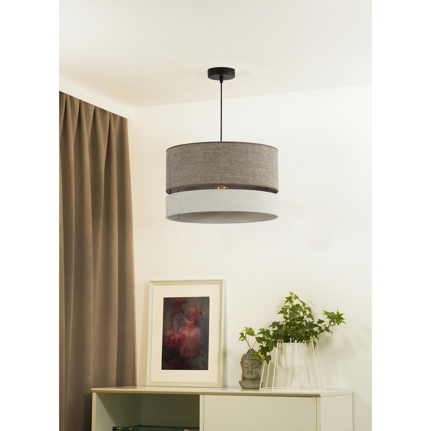 Duolla - Pendel DOUBLE 1xE27/15W/230V diameter 40 cm brun/grå