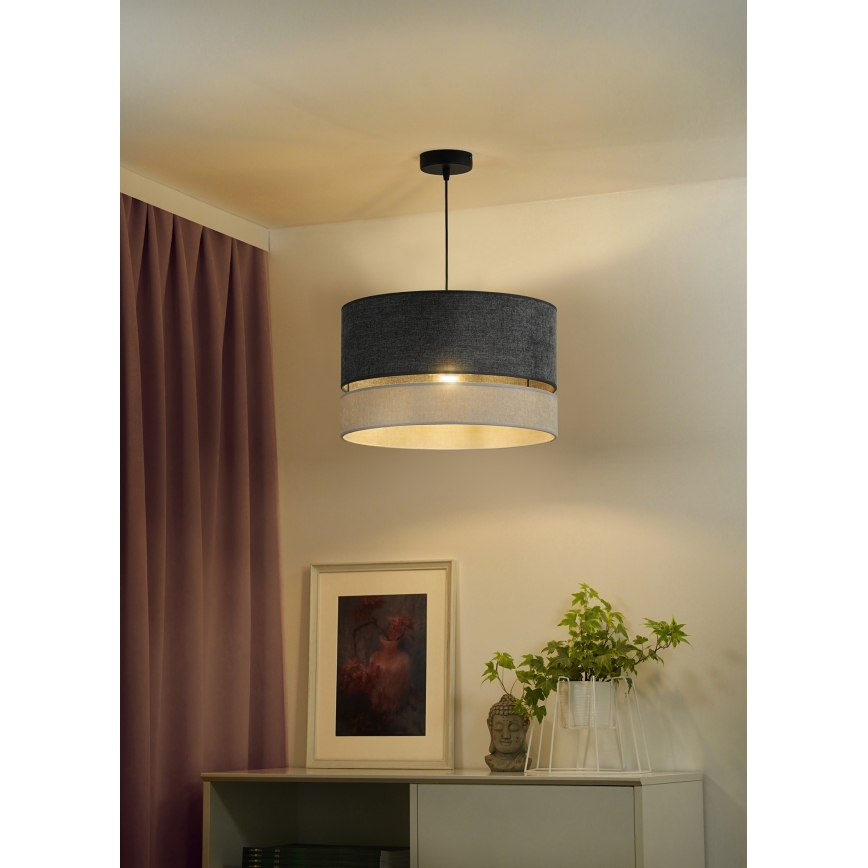 Duolla - Pendel DOUBLE 1xE27/15W/230V diameter 40 cm grå