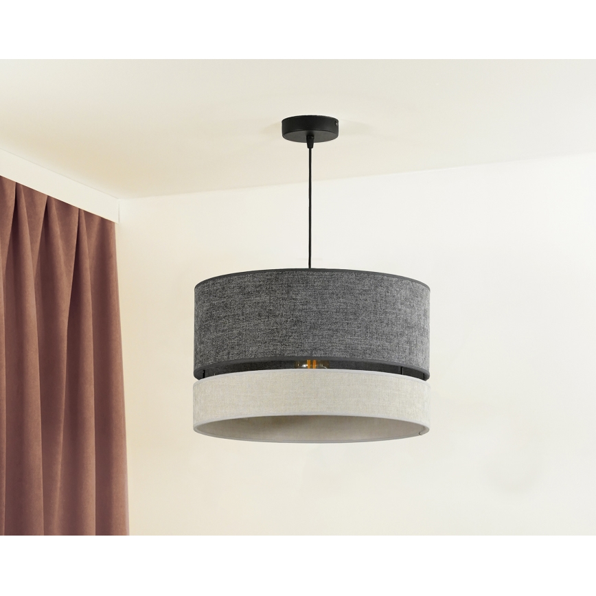 Duolla - Pendel DOUBLE 1xE27/15W/230V diameter 40 cm grå