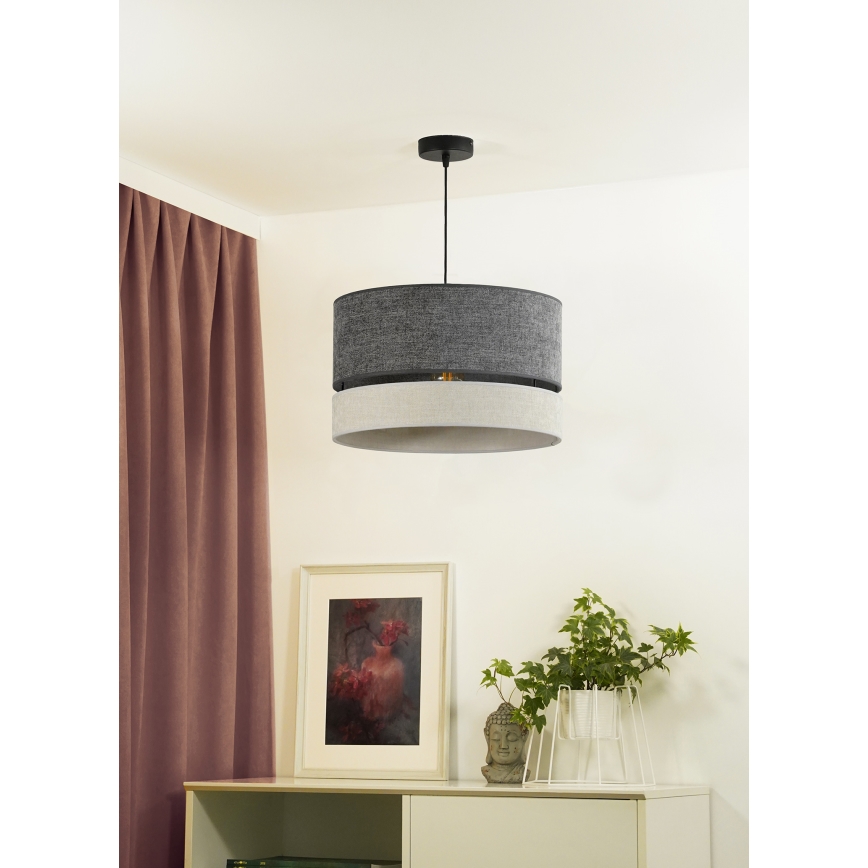 Duolla - Pendel DOUBLE 1xE27/15W/230V diameter 40 cm grå