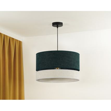 Duolla - Pendel DOUBLE 1xE27/15W/230V diameter 40 cm grøn/grå