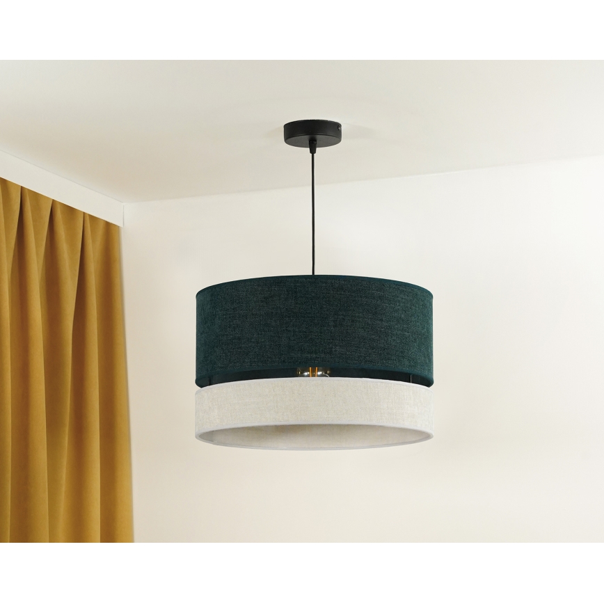 Duolla - Pendel DOUBLE 1xE27/15W/230V diameter 40 cm grøn/grå