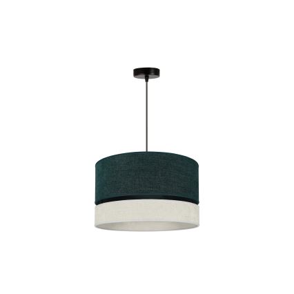 Duolla - Pendel DOUBLE 1xE27/15W/230V diameter 40 cm grøn/grå
