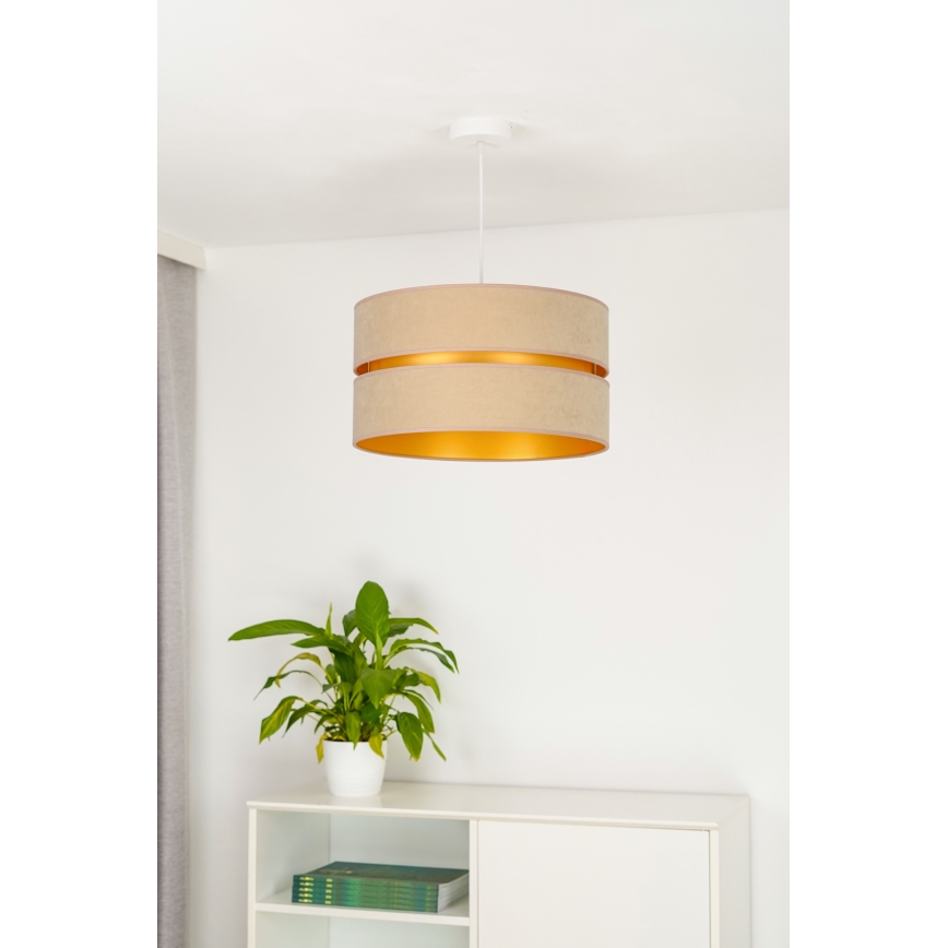 Duolla - Pendel DUO 1xE27/15W/230V diameter 40 cm beige